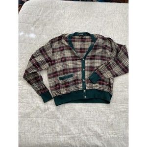 Vintage plaid/flannel cardigan